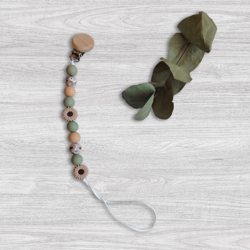 Flower Beads Olive Green