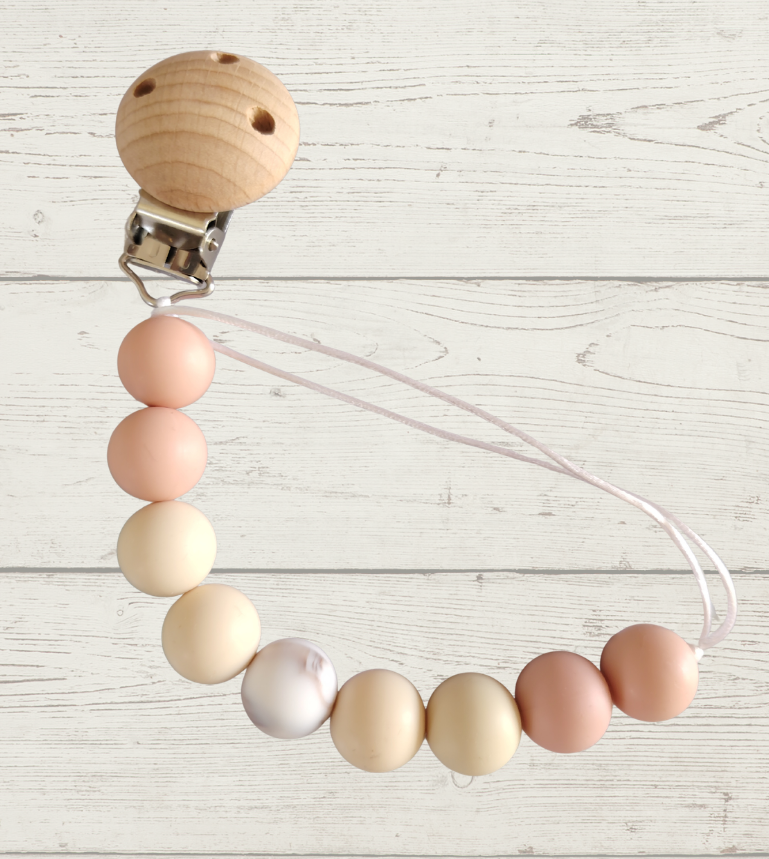 Blush pink & cream round beads