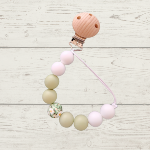 Green & white with flower bead