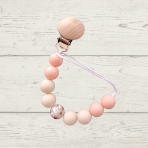 Blush & cream round beads with flower round bead