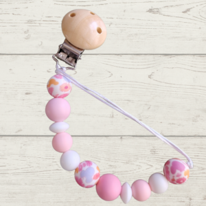 Pink, white & pink flower beads