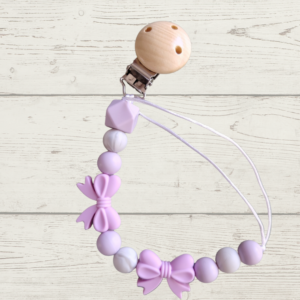 Lilac beads with bow ribbons
