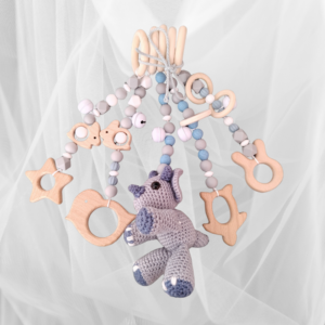 Blue & Grey Crocheted Dino