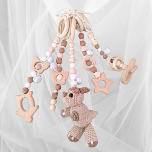 Brown & Cream Crocheted Dino